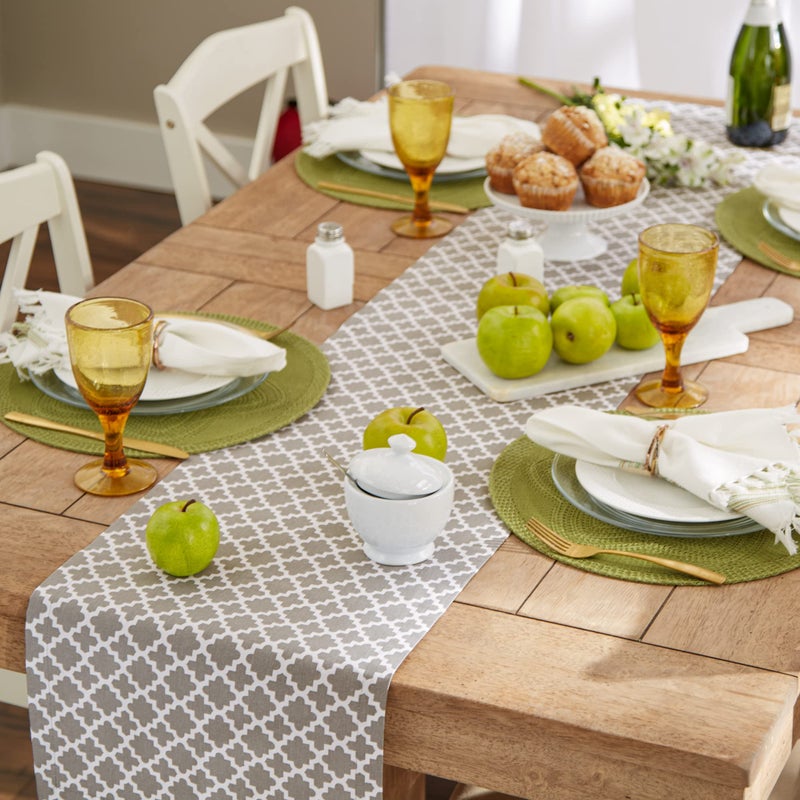 DII Lattice Tabletop Collection, Table Runner, 14x72, Gray - Image 5